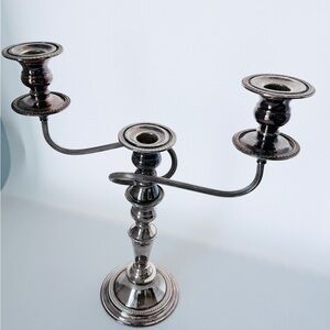 Vintage Cavendish Plate Silver Over Copper 3-Light Candelabra - Made in England